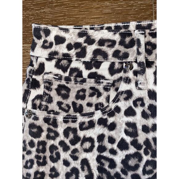 Good American Leopard Print Raw Edge Mini Skirt Size 12 Nordstrom NWT Kardashian - Picture 3 of 6